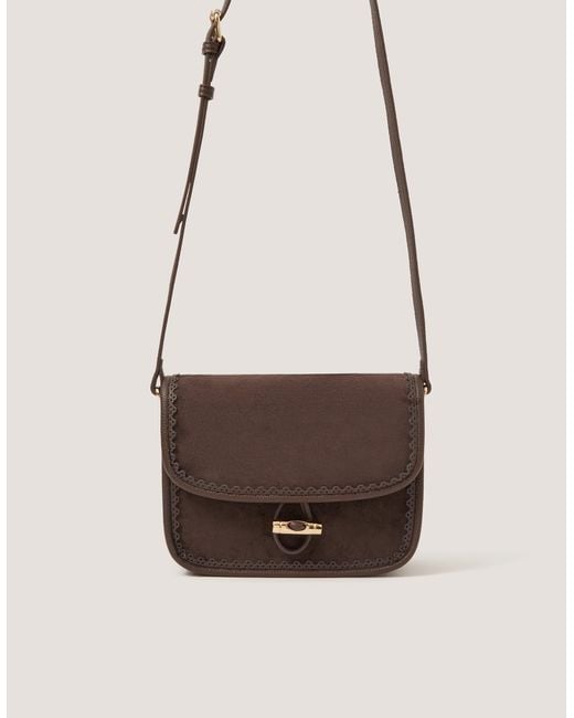 Monsoon Metallic Amy Faux Suede Crossbody Bag