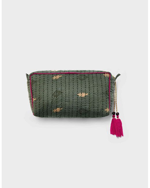 Monsoon Green East Apate Quilted Makeup Bag