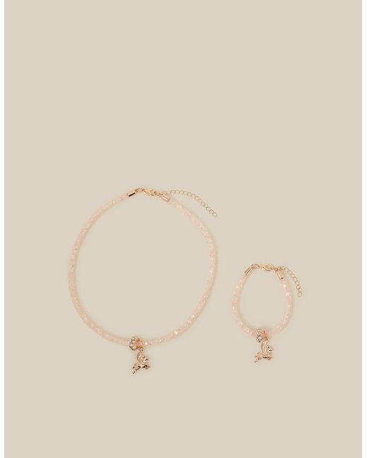 Monsoon Natural Unicorn Sparkle Jewellery Set