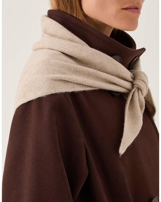 Monsoon Brown Fae Knitted Triangle Scarf