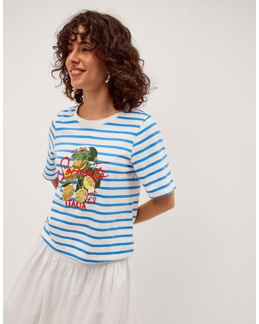 Monsoon Lindy Sorrento Stripe T-shirt Blue