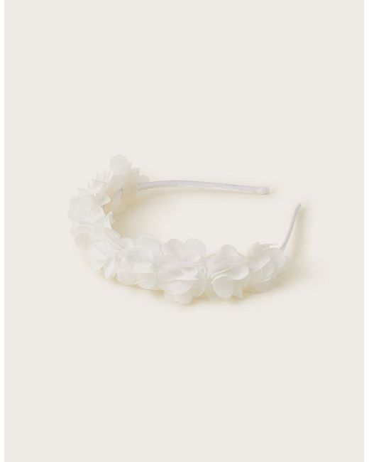 Monsoon Natural Girls Cream Ruffled Bridesmaid Headband
