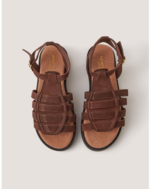 Monsoon Gigi Suede Gladiator Sandals Brown