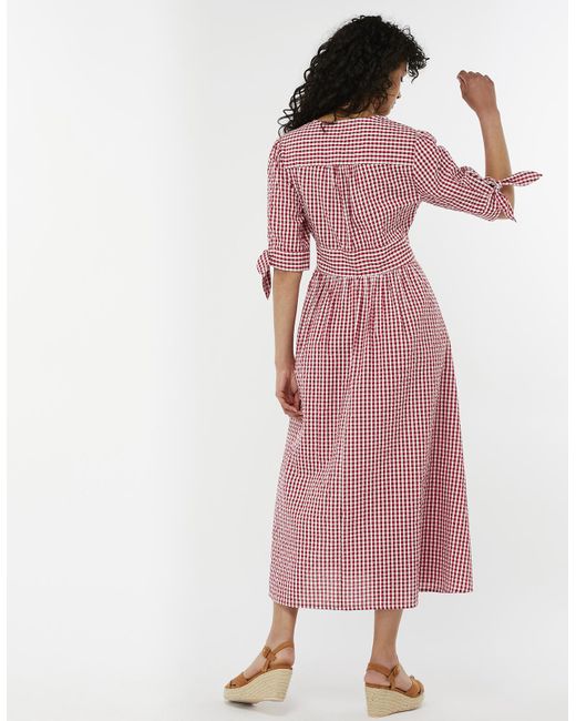 Monsoon Cotton Dolly Gingham Midi Dress 