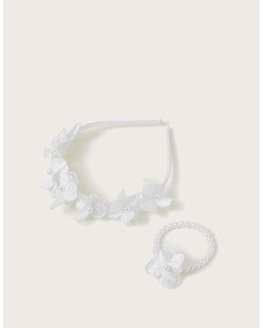Monsoon Natural Lace Bridesmaid Headband And Bracelet