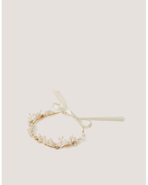 Monsoon Natural Beaded Tiara Wire Crown