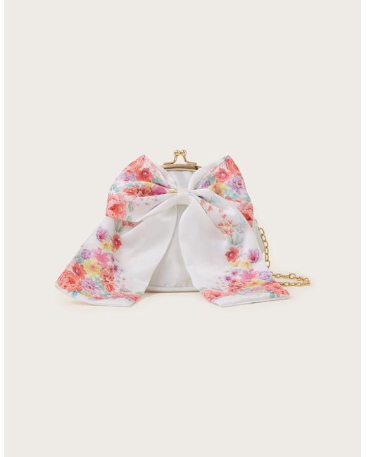 Monsoon Pink Floral Bow Bag