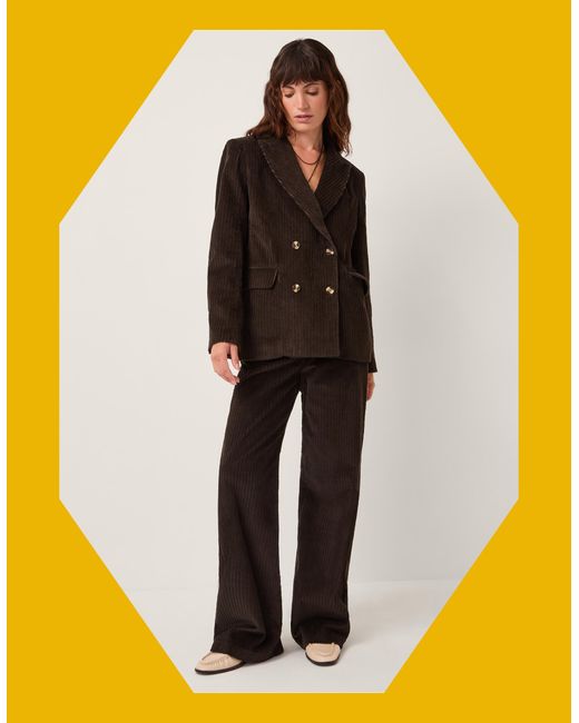Monsoon Yellow Moliin Amber Corduroy Suit Trousers Brown