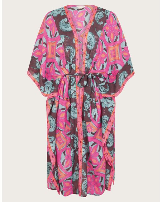 Monsoon Pink Tile Print Cover Up