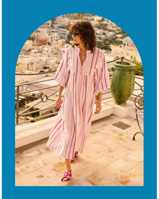 Monsoon Blue Petite Mendigote Rigo Stripe Tunic Dress Purple