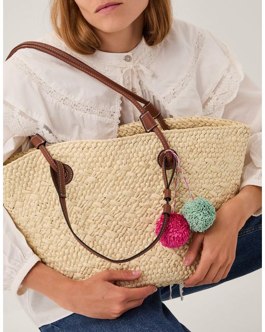 Monsoon Natural Yvie Woven Raffia Basket Bag