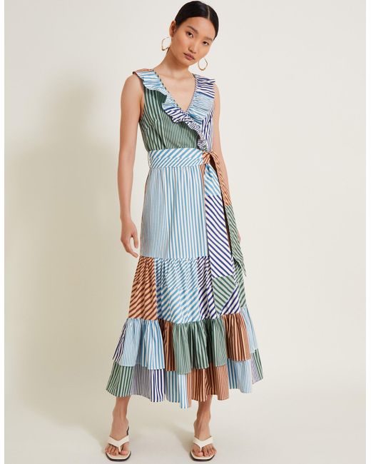 cotton wool and silk white dress used June | Handmade target blending comfort with quiet Color:INDIGO Women Printed Cotton Dress