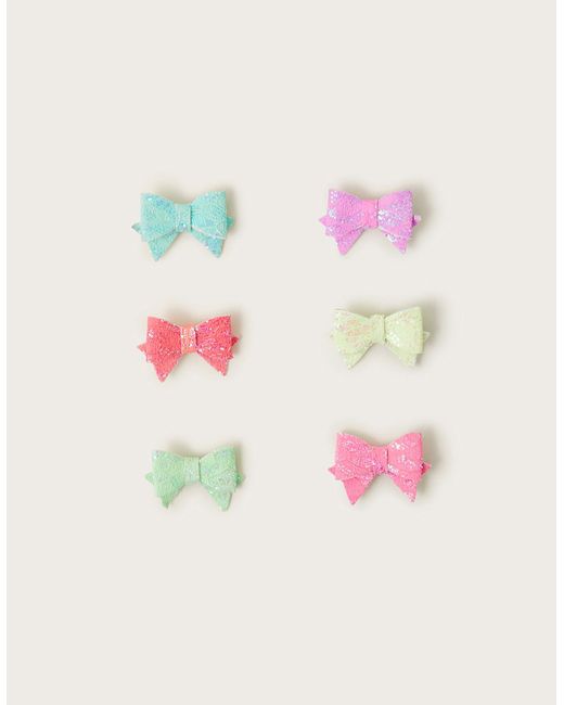 Monsoon Pink 6-pack Bright Bow Clips