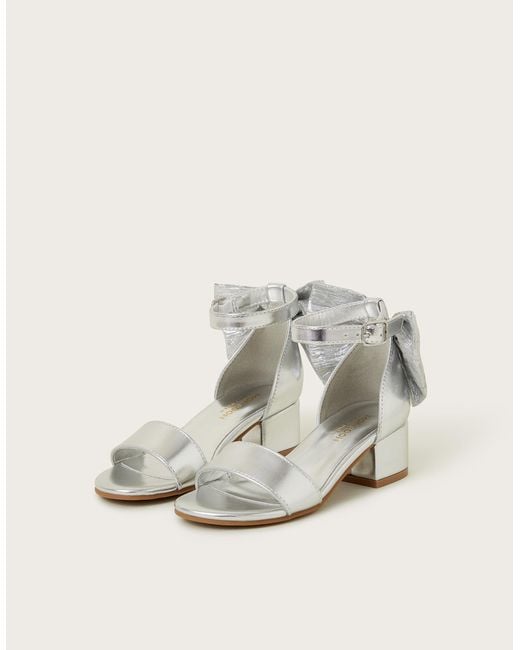 Monsoon Natural Two-part Bow Heels Silver