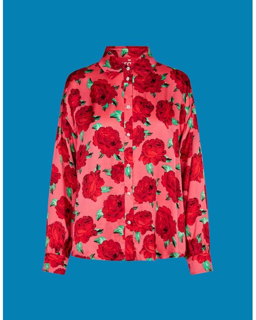 Monsoon Blue Crās Floral Print Shirt Red