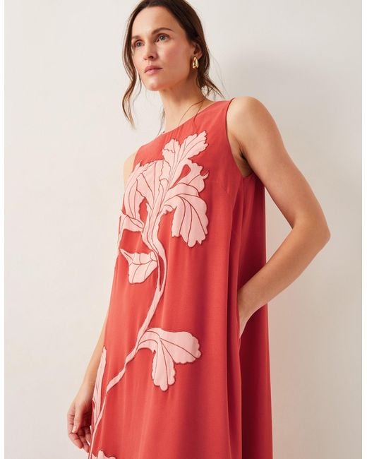 Monsoon Kathleen Embroidered Maxi Dress Orange