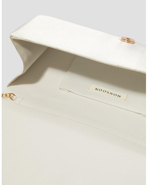 Monsoon Natural Talia Twisted Satin Clutch Bag