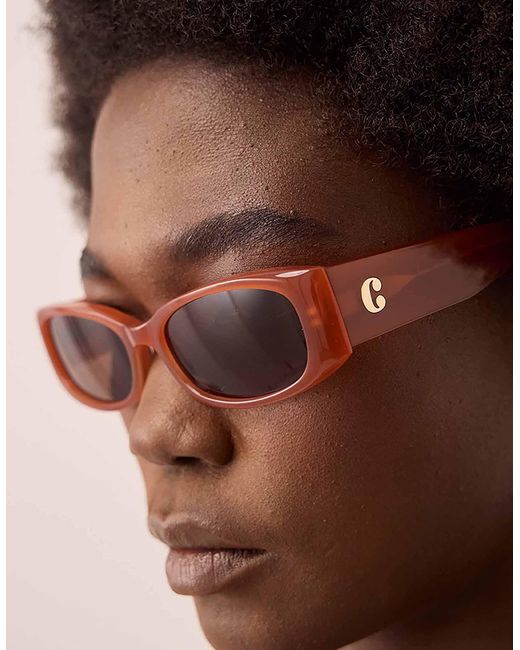 Monsoon Brown Corlin Eyewear Romy Rectangle Sunglasses