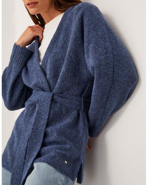 Monsoon Bay Belted Cardigan Blue