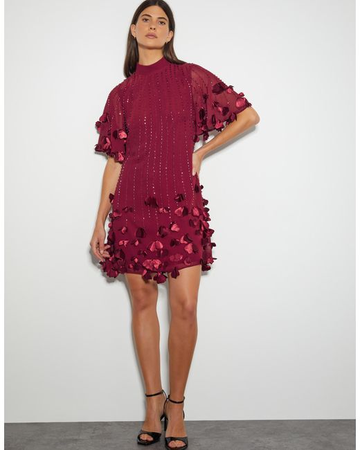 flower monsoon burgundy dress