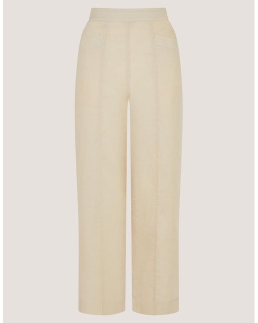 Monsoon Lucy Regular Straight Leg Linen Trousers Natural