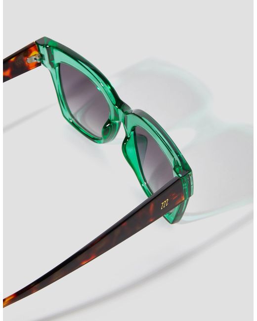 Monsoon Blue Contrast Chunky Square Sunglasses