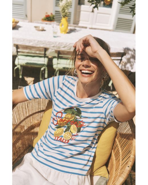 Monsoon Lindy Sorrento Stripe T-shirt Blue
