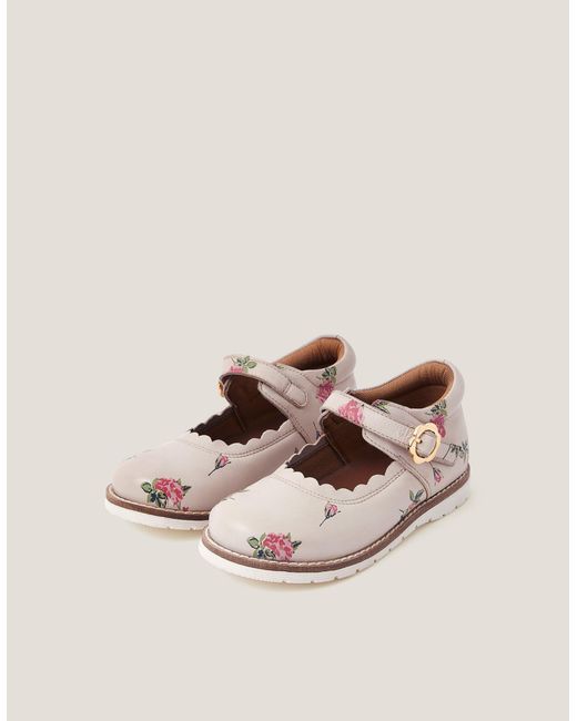 Monsoon Natural Toddler Leather Mary Janes Multi
