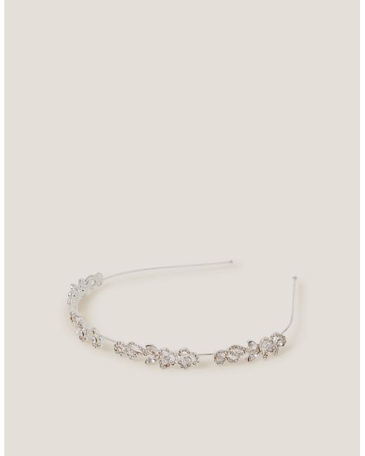 Monsoon Natural Diamanté Flower Metal Headband