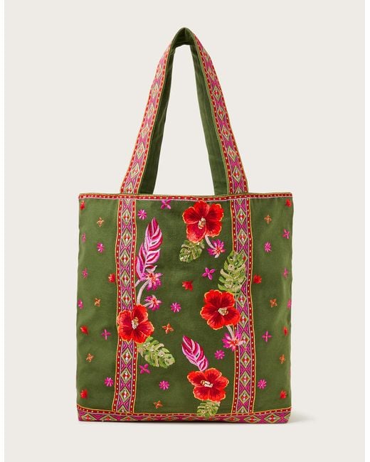 Monsoon Floral Embroidered Tote Bag