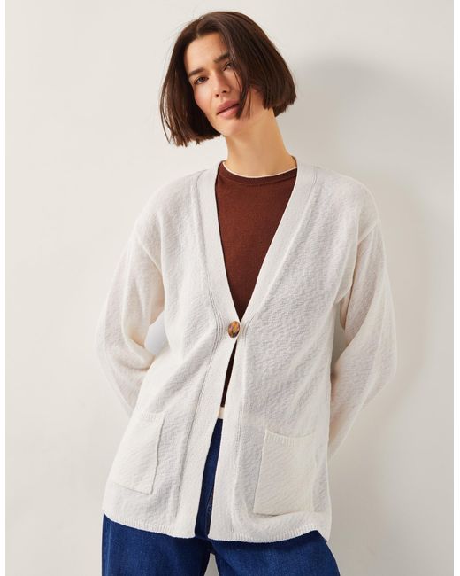 Monsoon Natural Clo Knit Single-Button Cardigan