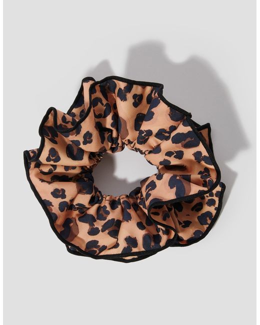 Monsoon Black Leopard Print Hair Scrunchie