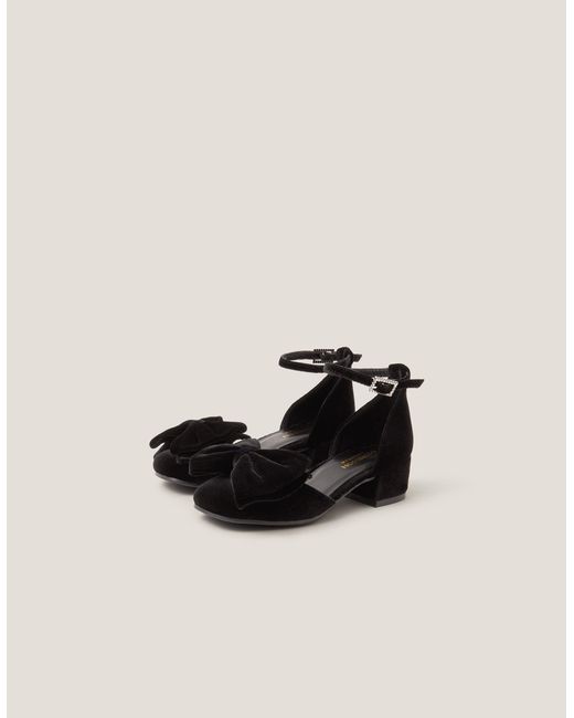 Monsoon Velvet Bow Two-part Heels Black