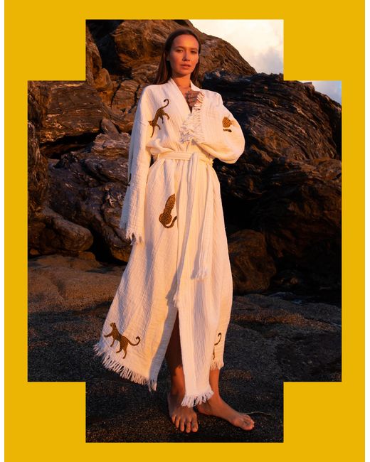 Monsoon Orange Meraki Beach Leopard Kimono