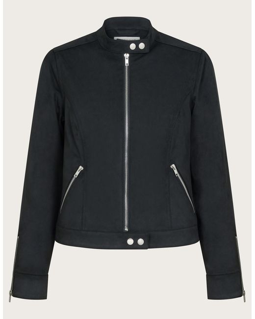 Monsoon Sasha Suedette Biker Jacket Black