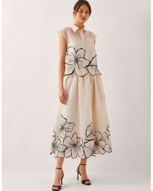 Monsoon Natural Bridget Floral Shirt Ivory