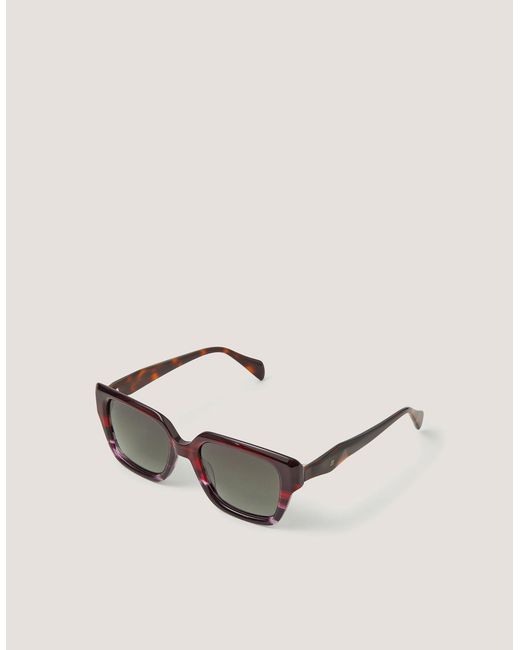 Monsoon Natural Acetate Tort Angled Square Sunglasses