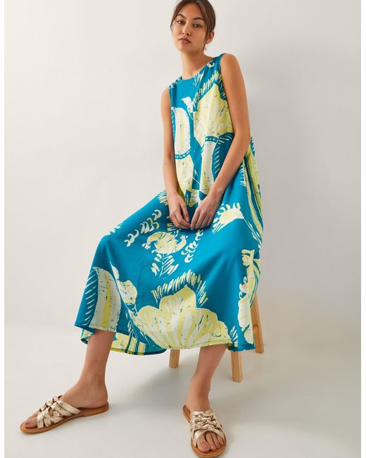 Monsoon Blue Amisha Tunic Midi Dress Teal