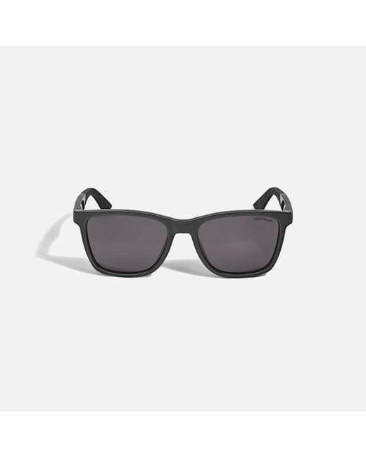 Montblanc Black Squared Injected Frame Sunglasses - Sunglasses for men