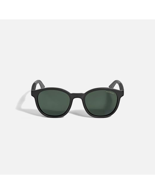 Occhiali Da Sole Con Montatura Rotonda Iniettata Nera di Montblanc in Green da Uomo