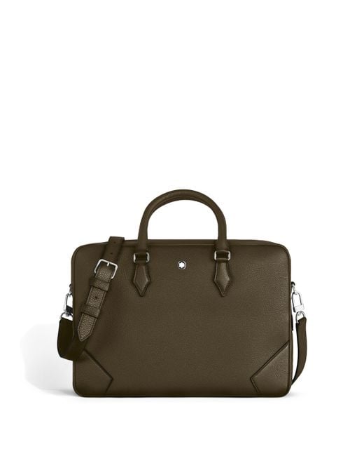 Porte-documents Moyen Modèle en Cuir Grainé Montblanc en coloris Green