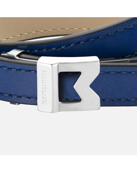 Bracelet M Logo En Cuir Bleu Montblanc en coloris Blue