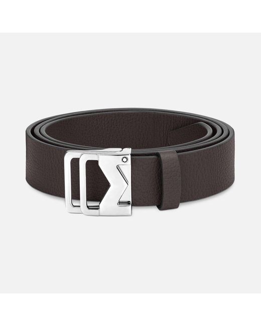 Montblanc Black Grainy Ebony 35mm Leather Belt