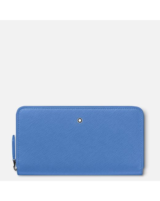 Montblanc Blue Sartorial Brieftasche 12 Cc Mit Umlaufendem Reißverschluss