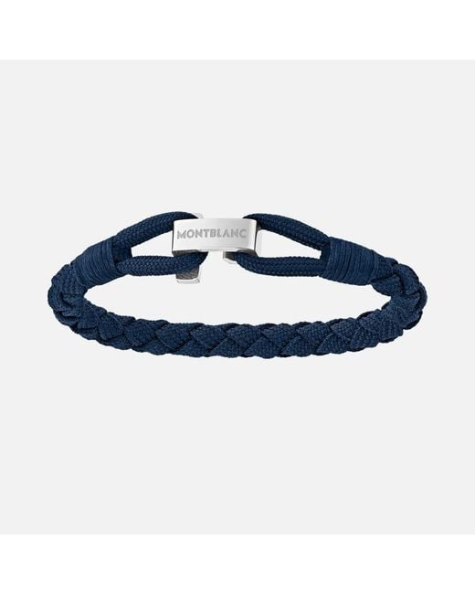 Montblanc Blue Wrap Me Bracelet In Nylon And Steel for men