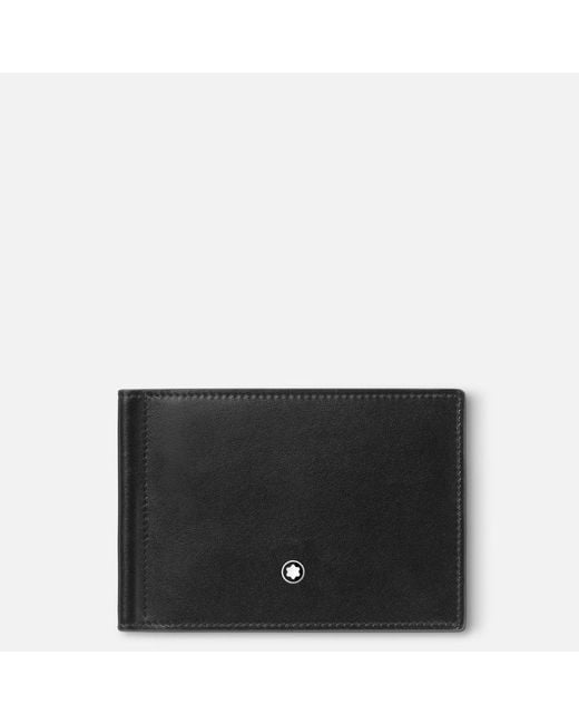 Montblanc Black Meisterstück Wallet 6cc With Money Clip - Credit Card Wallets for men