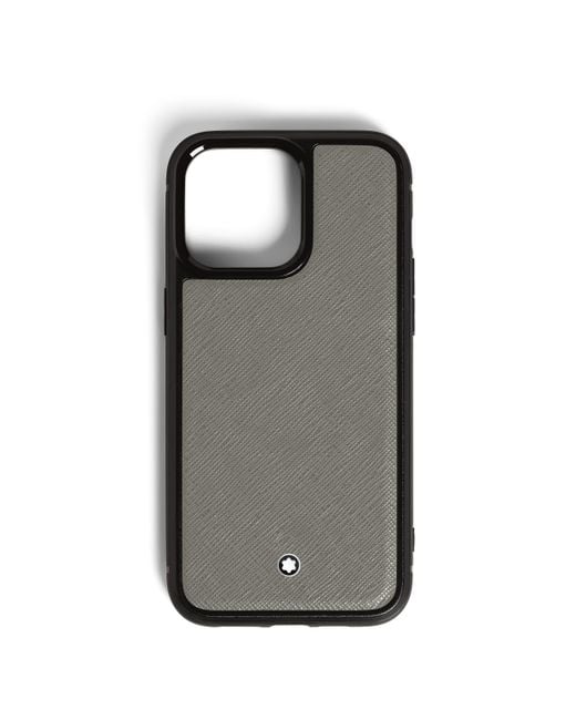 Custodia rigida Sartorial per Apple iPhone 16 Pro Max di Montblanc in Gray