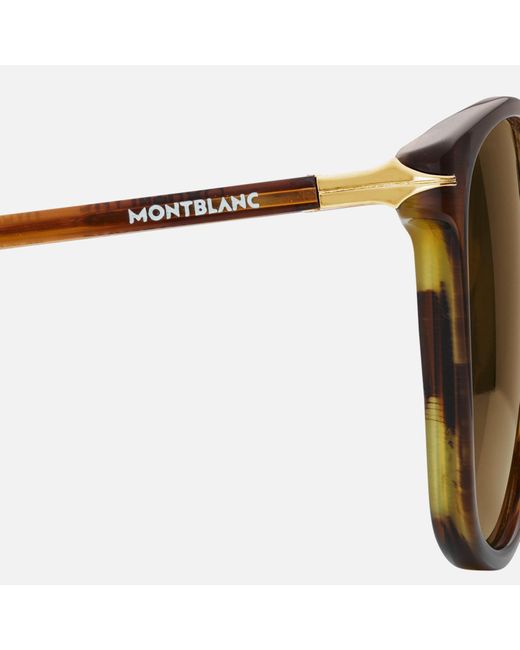 Montblanc Brown Eckige Sonnenbrille Mit Brauner Kunststofffassung
