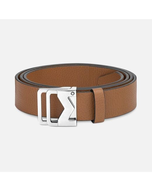 Montblanc Brown Grainy Caramel 35mm Leather Belt
