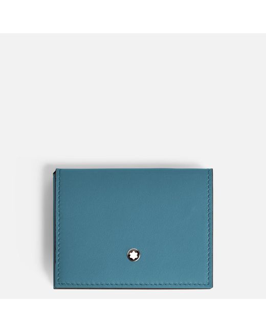 Porta Carte Trio 4 Scomparti Soft di Montblanc in Blue da Uomo